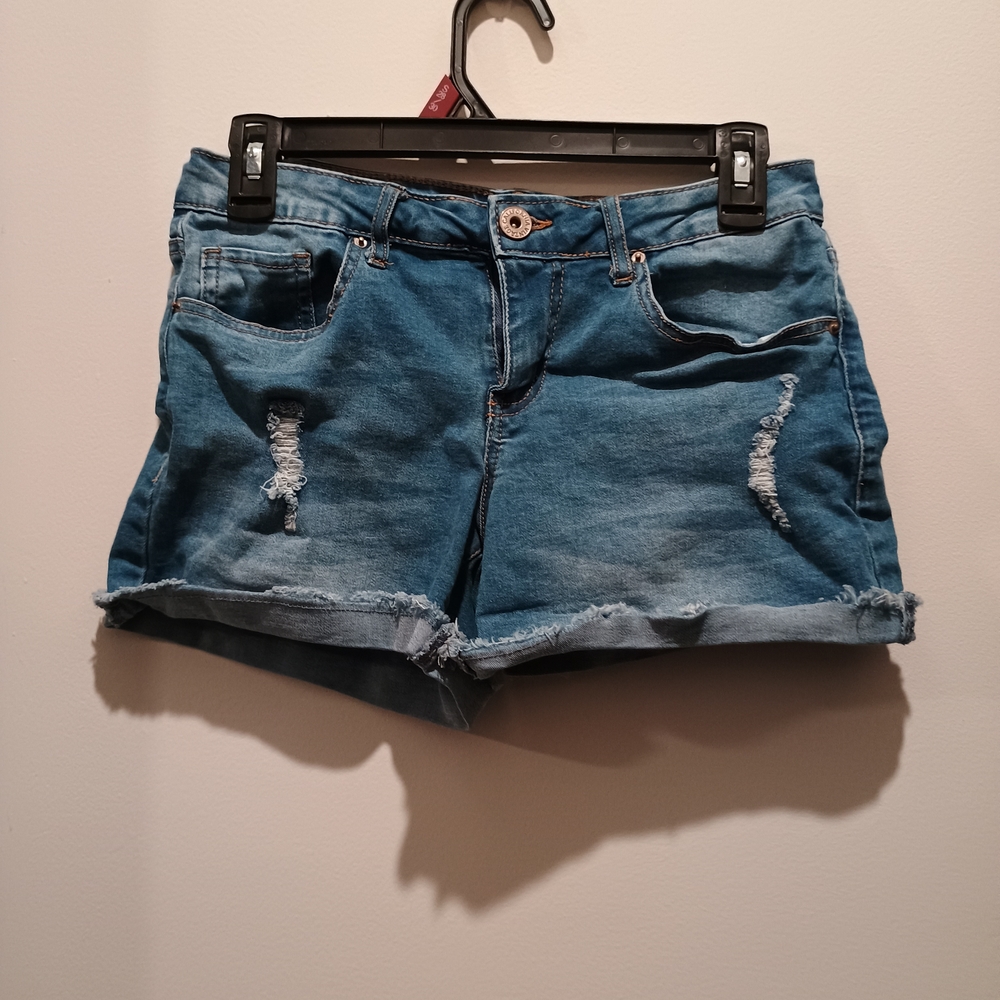 Trendy Blue Distressed Jean Shorts for Women